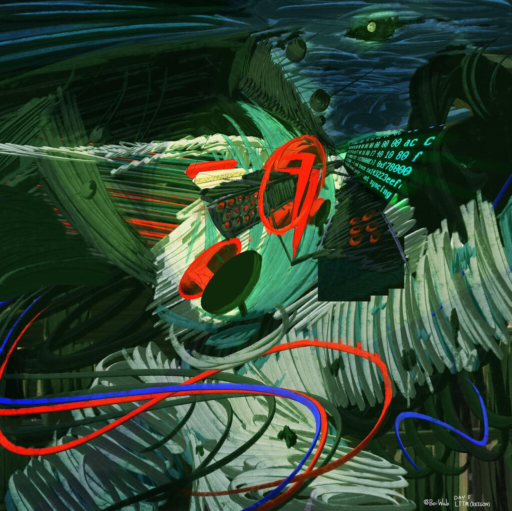 [~70$] Full-send painting, rough/abstract, collage elements, one character half body [2025]